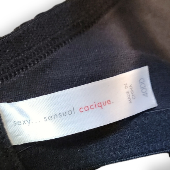 CACIQUE Underwire Black Bra, 40DD - Picture 2 of 3